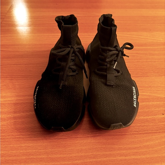 Balenciaga Speed Recycled Knit Sneakers Black - Picture 4 of 11